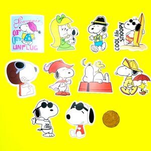 3/$20 Brand New 10x Snoopy Waterproof Stickers #_